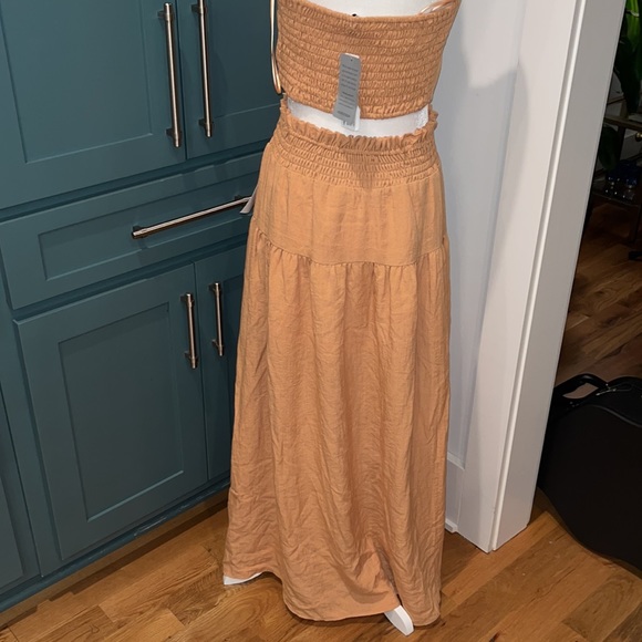 NWT Willow Julie Halter Crop Top Two-Piece Maxi Dress in Orange - Picture 8 of 11